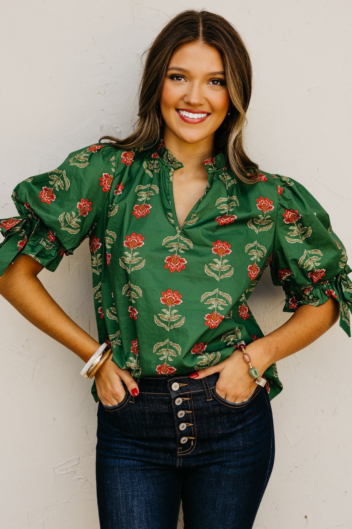 The Fallon Floral Woven Top