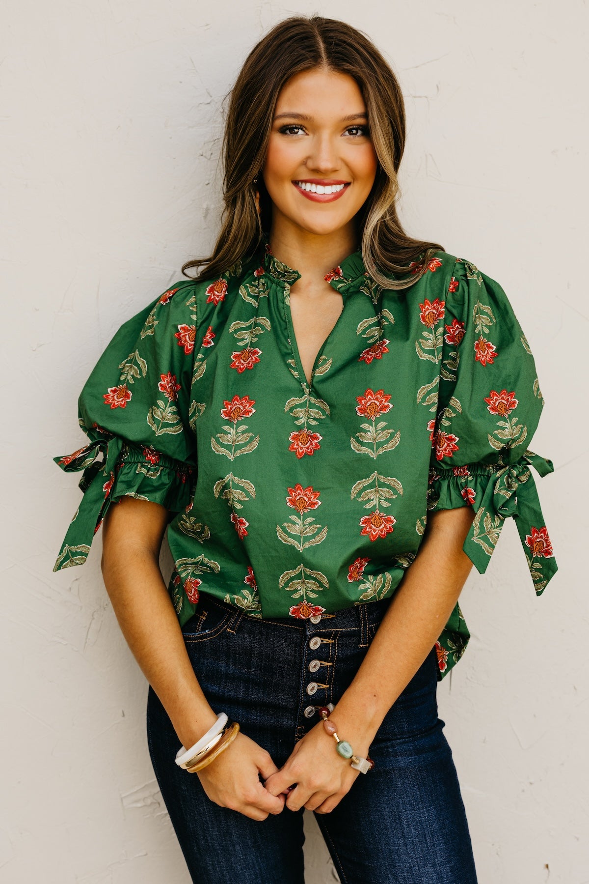 The Fallon Floral Woven Top