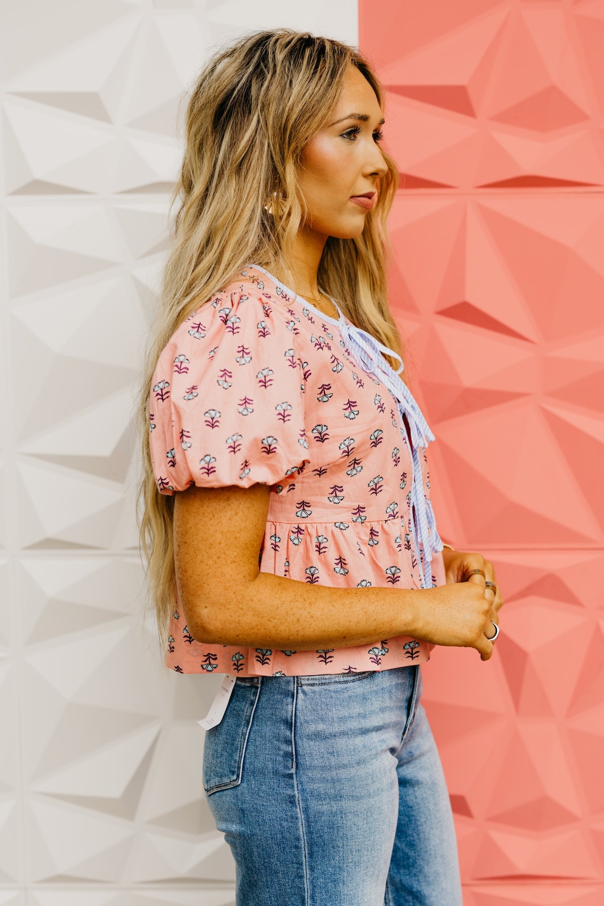 The Finnegan Floral Tie Front Blouse