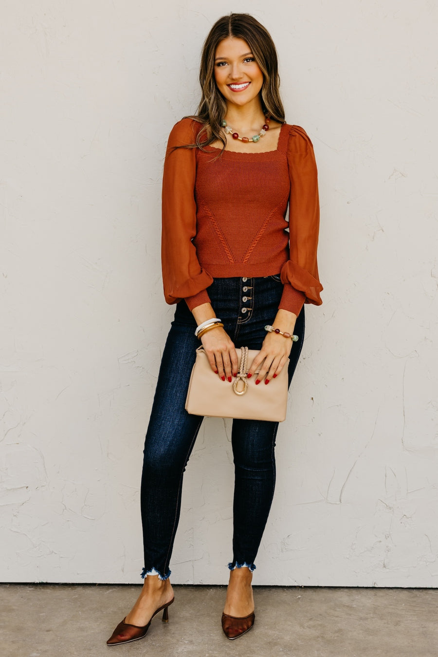 The Elis Scalloped Chiffon Sweater