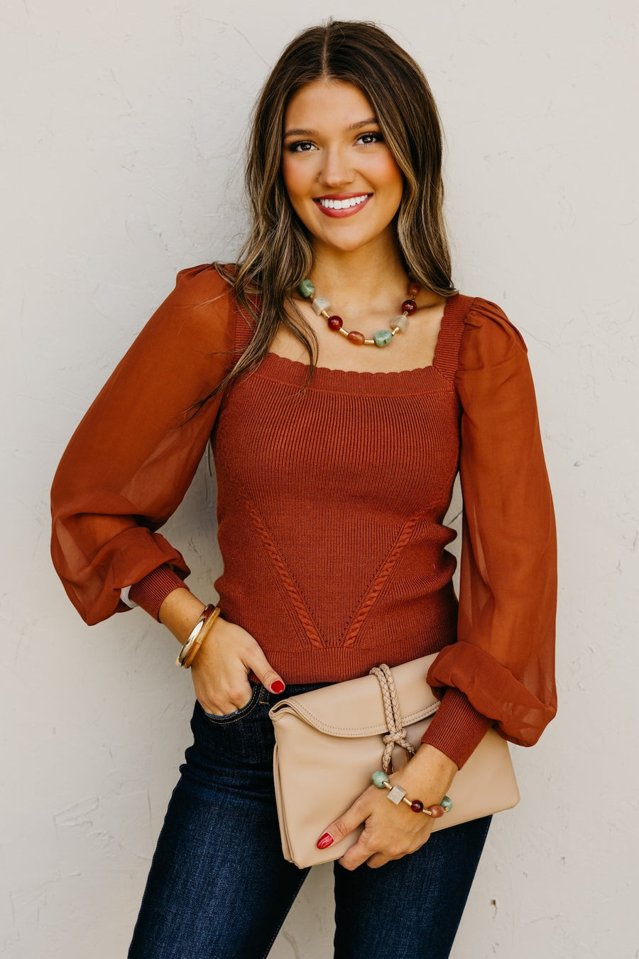 The Elis Scalloped Chiffon Sweater