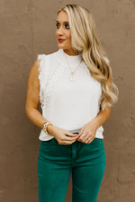 The Tori Swiss Dot Pleat Shoulder Blouse