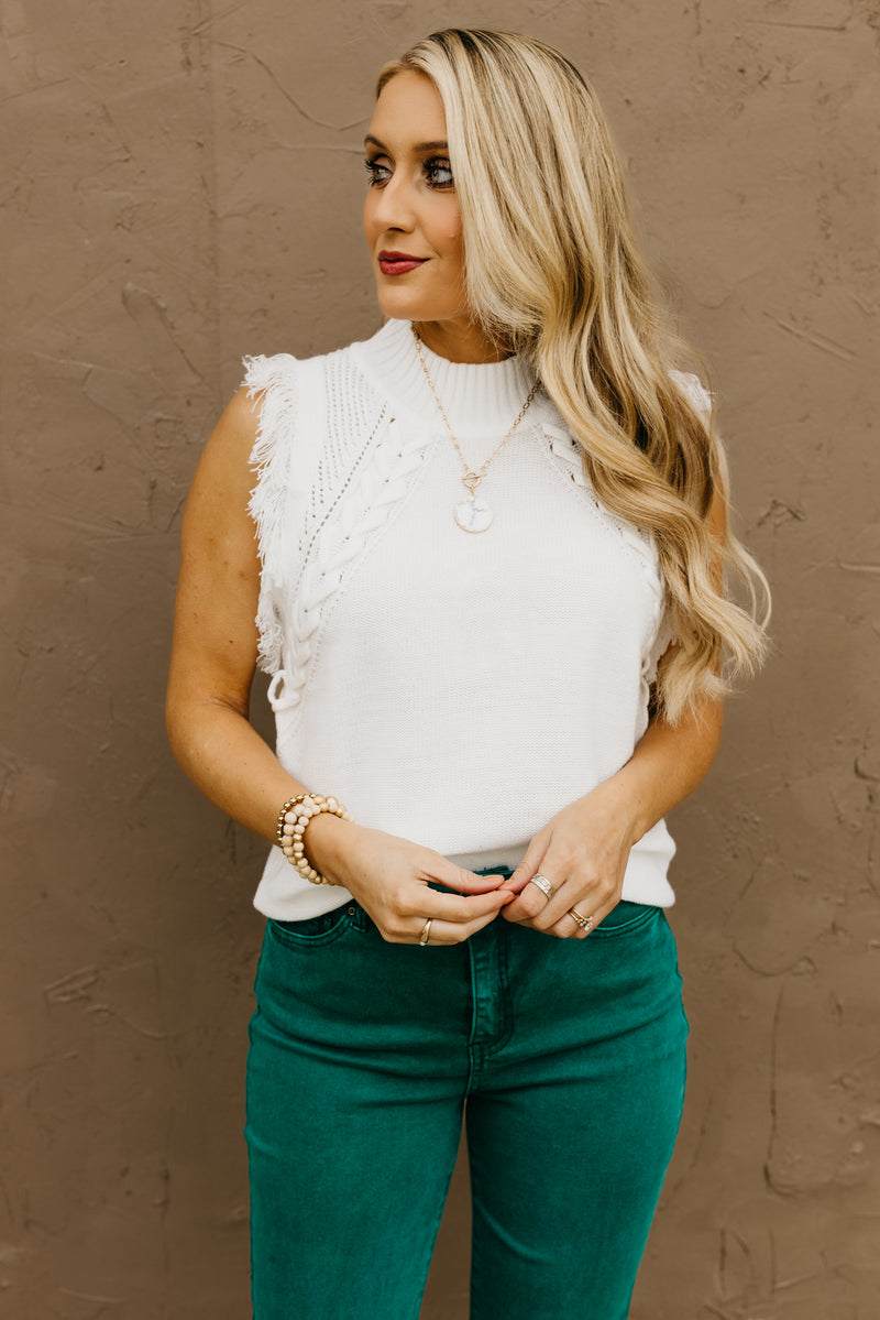 The Tori Swiss Dot Pleat Shoulder Blouse