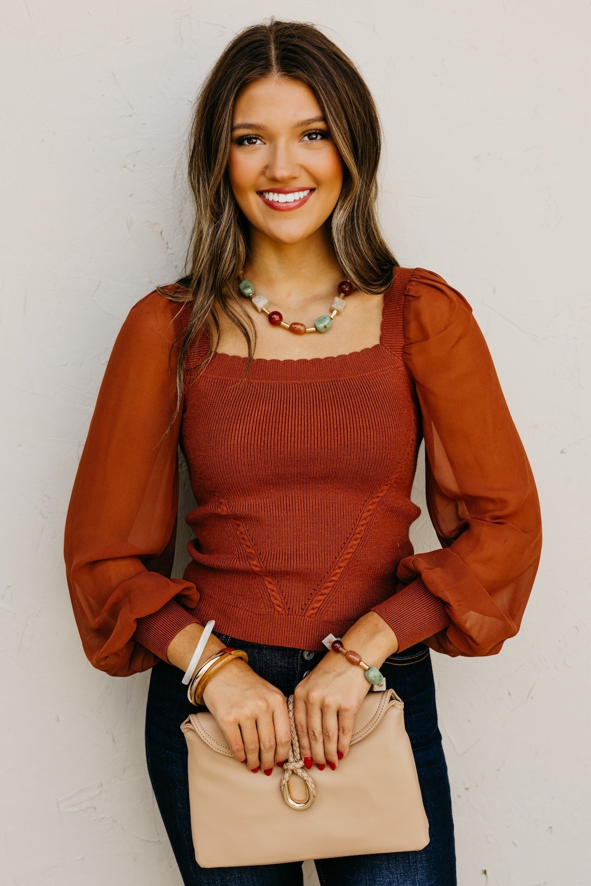 The Elis Scalloped Chiffon Sweater