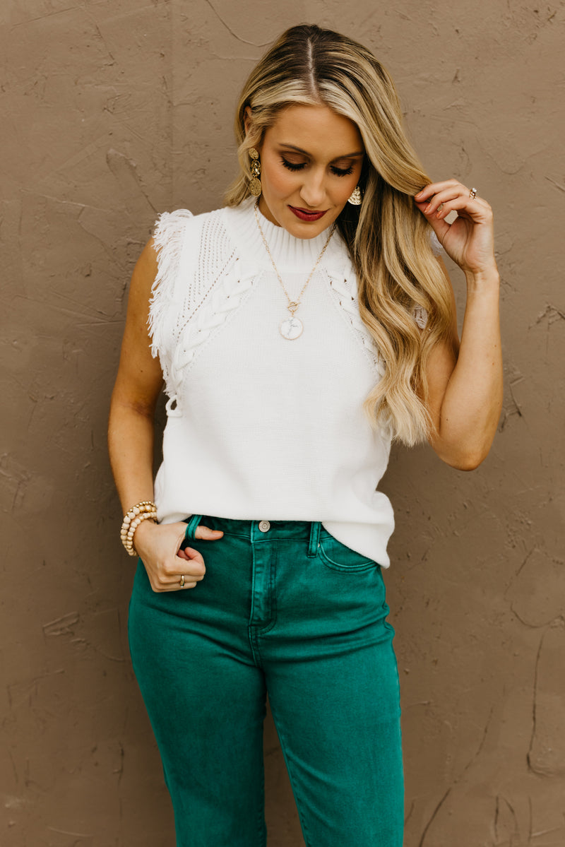 The Tori Swiss Dot Pleat Shoulder Blouse
