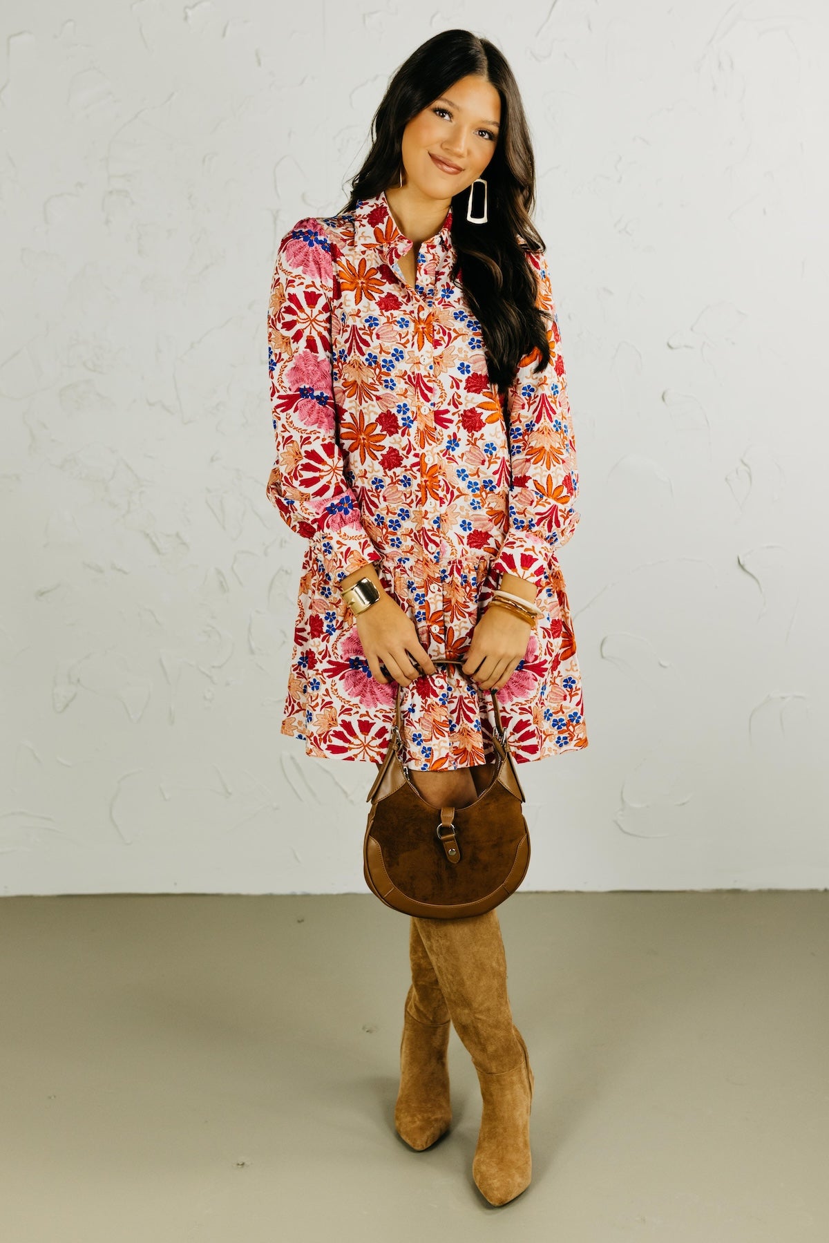 The Venice Floral Button Up Mini Dress