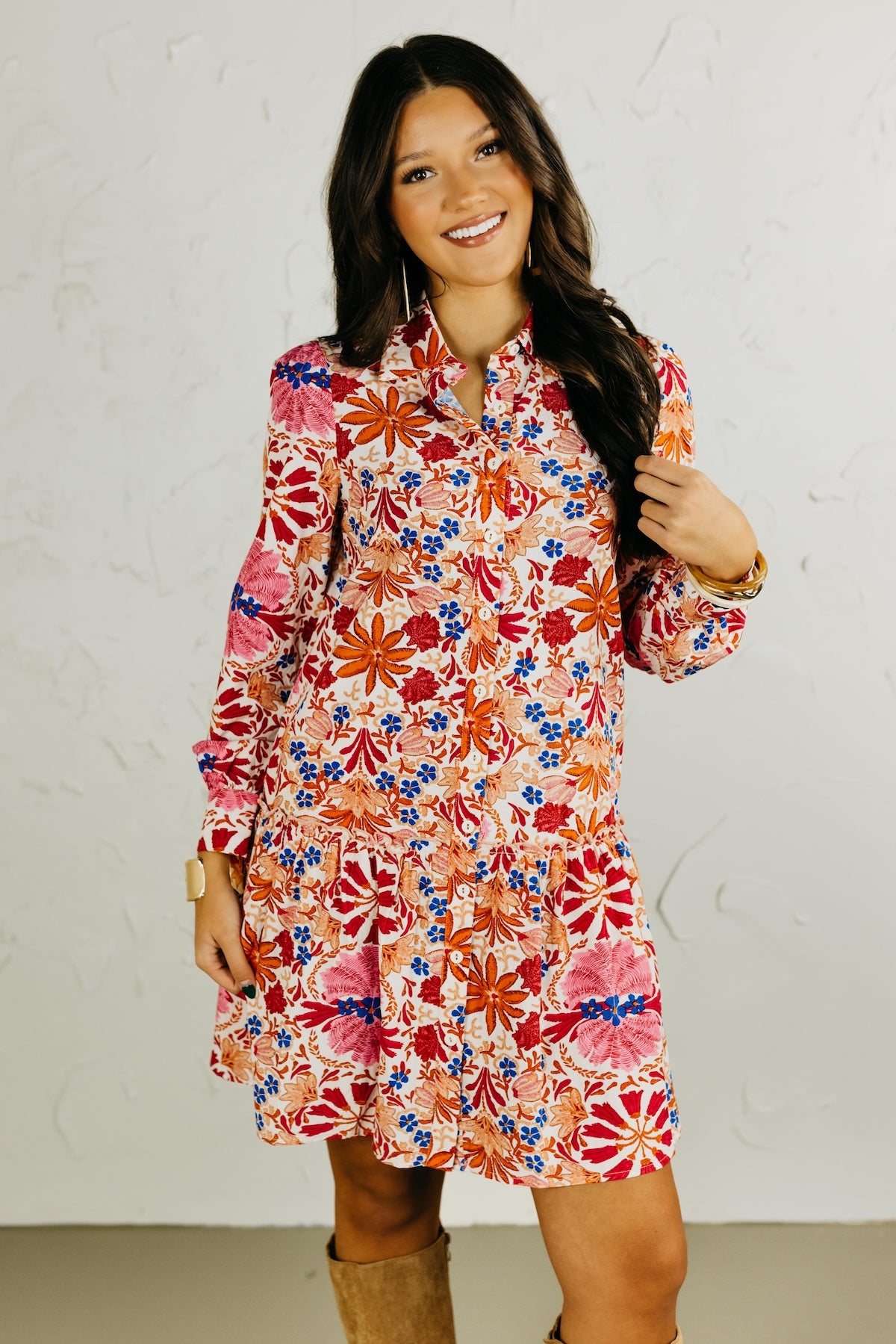 The Venice Floral Button Up Mini Dress