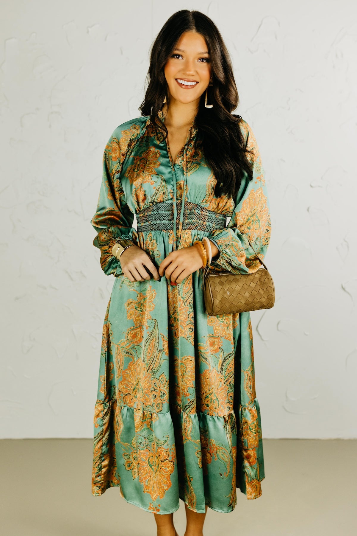 The Rowan Smocked Midi Dress