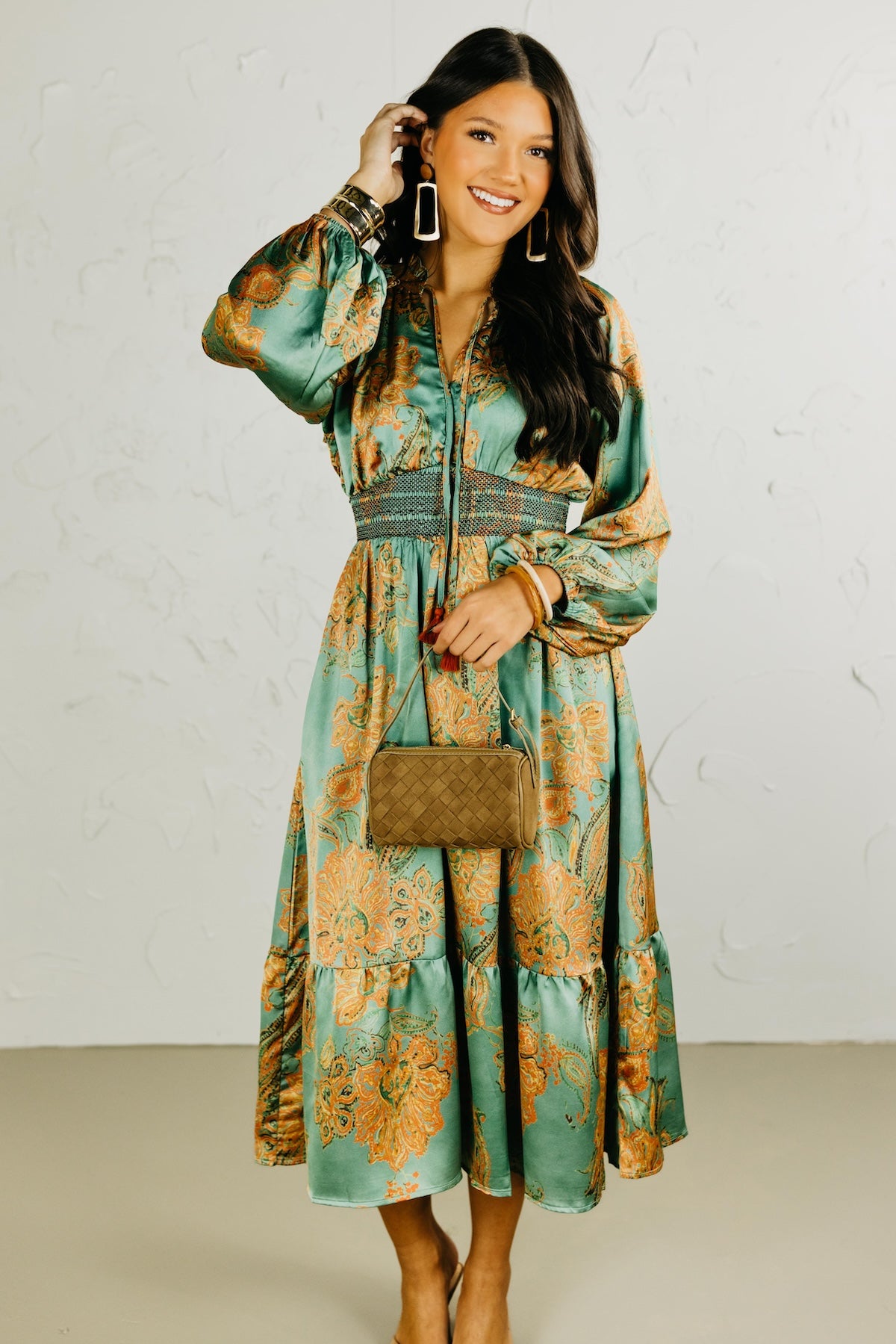 The Rowan Smocked Midi Dress