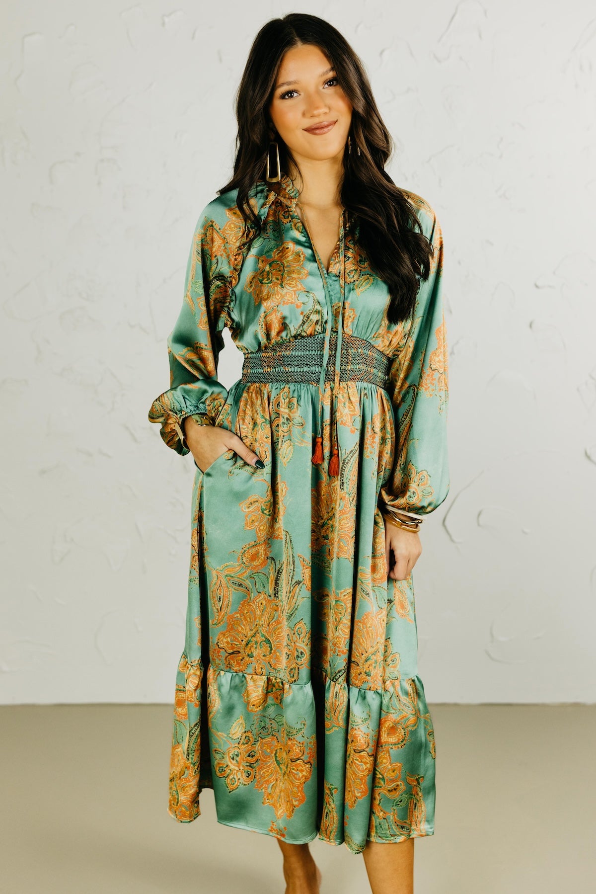 The Rowan Smocked Midi Dress