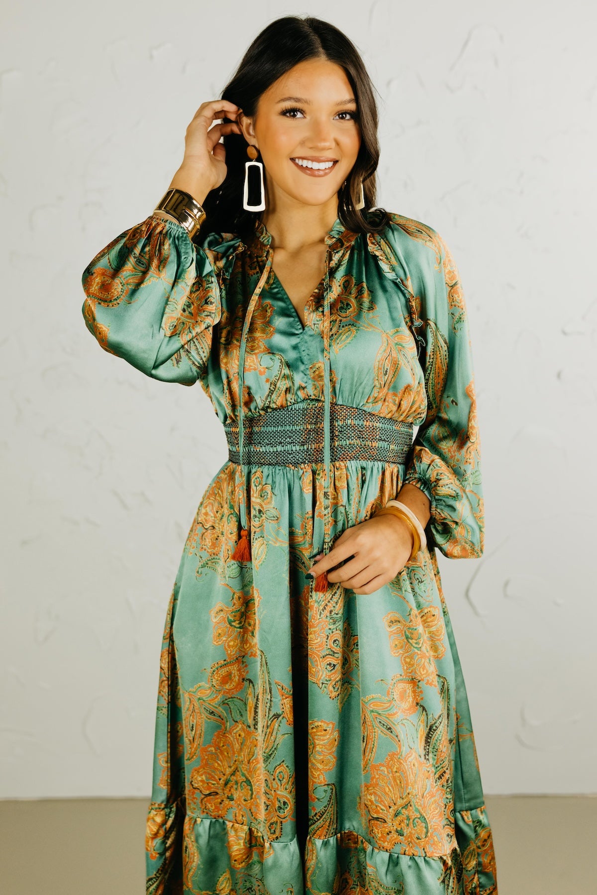 The Rowan Smocked Midi Dress