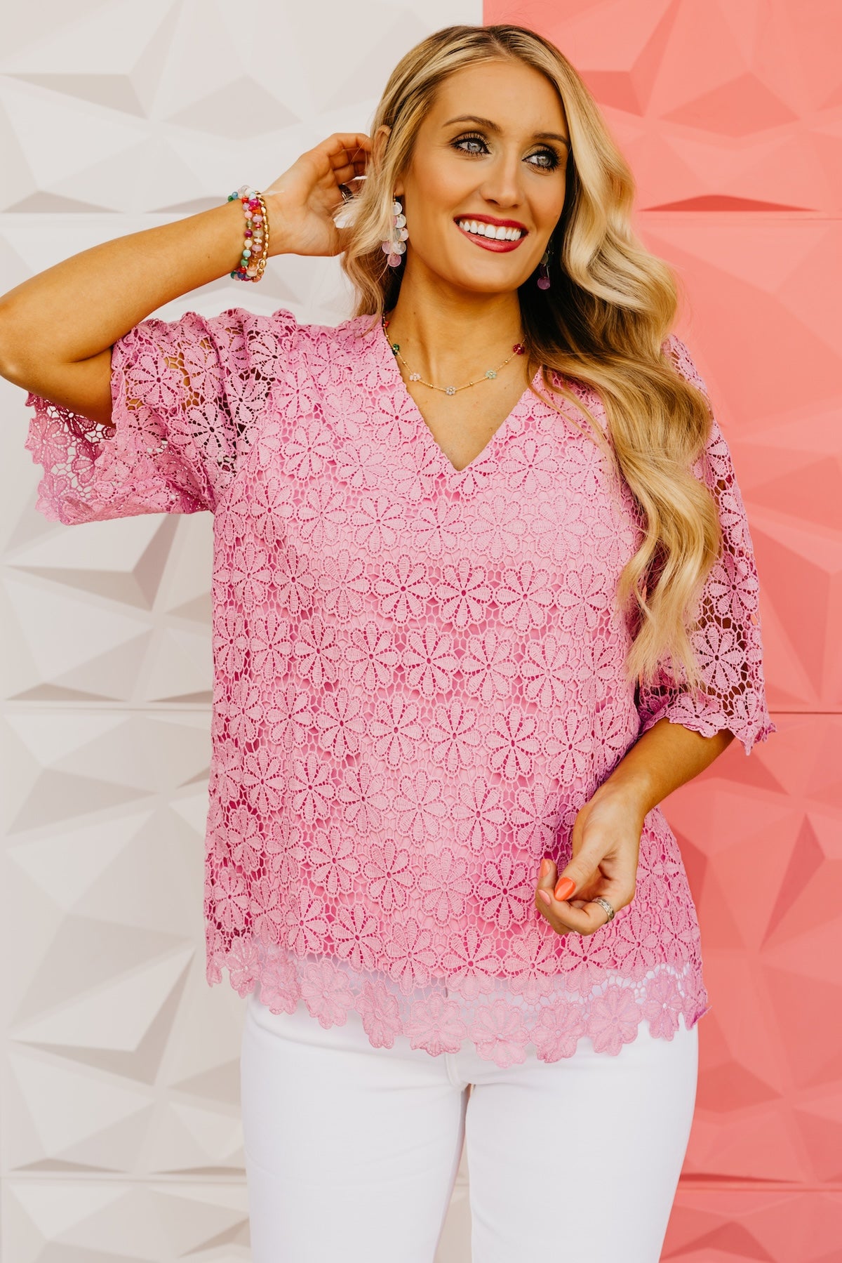 The Cayden Floral Lace Top