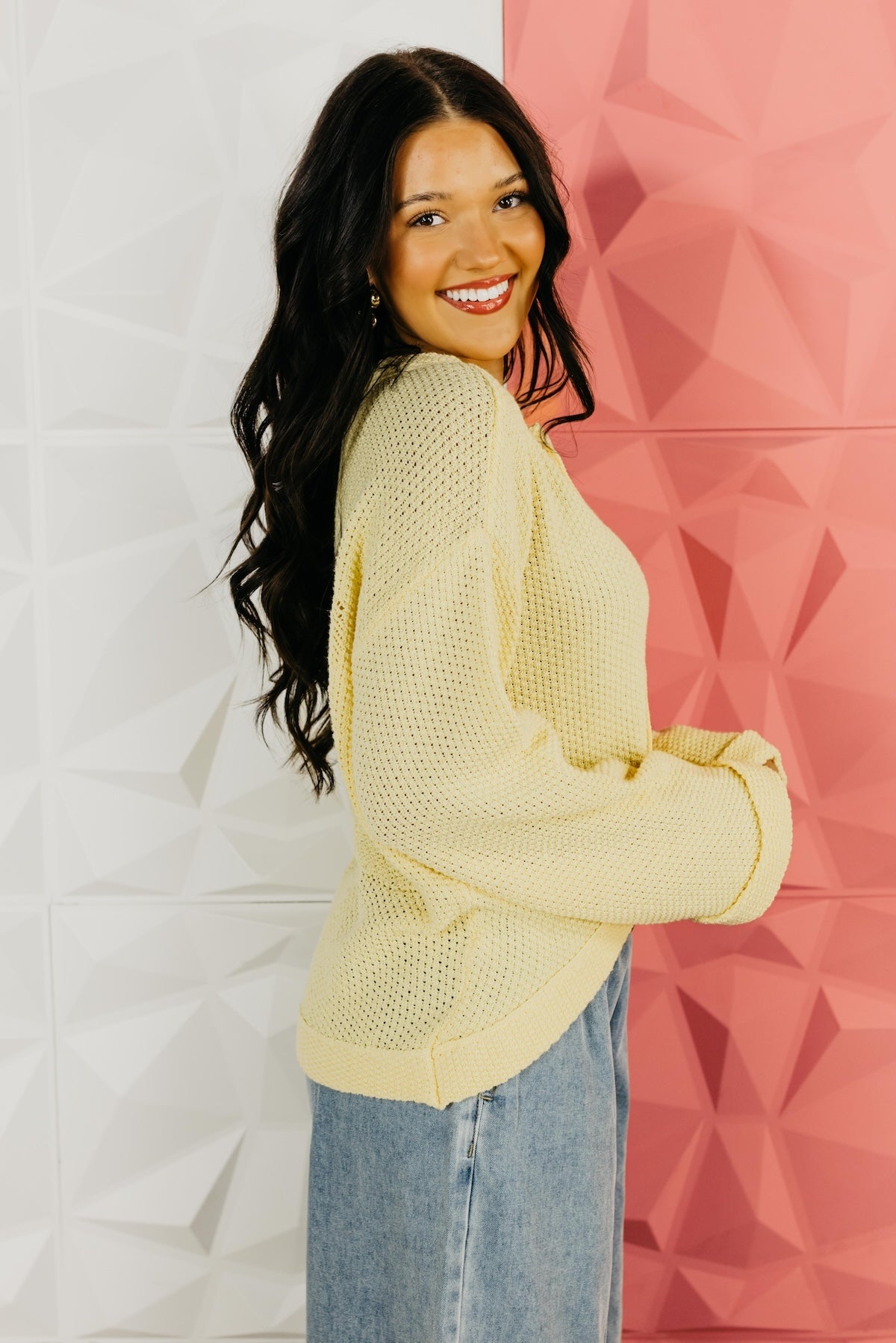 The Bentley Lace-Up Floral Back Sweater