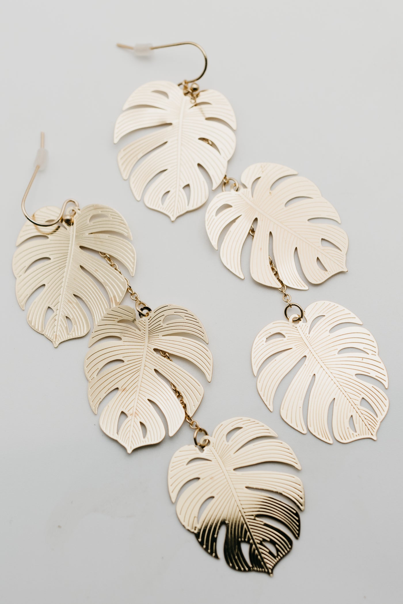 The Tate Triple Monstera Earring