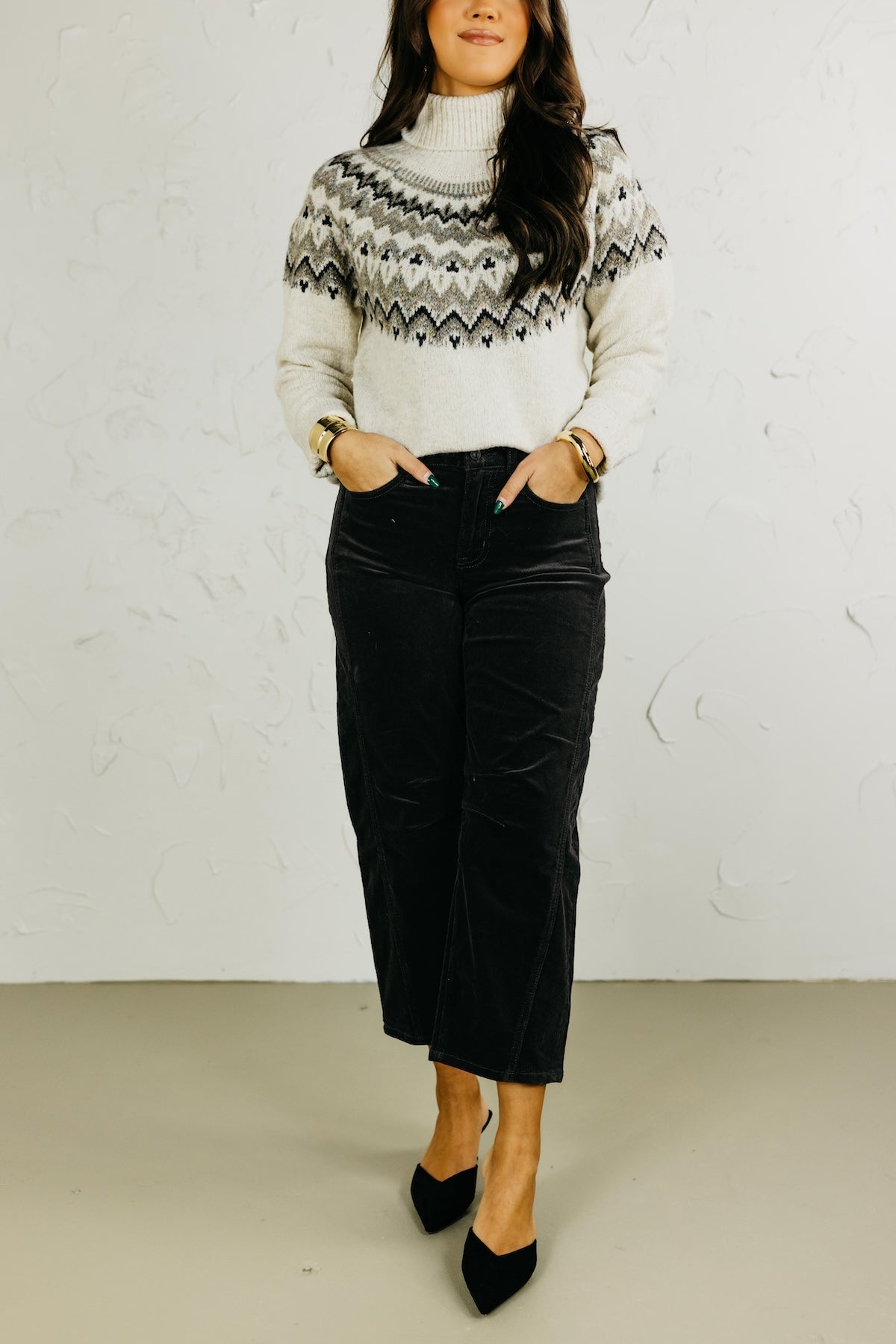 Vervet Denim | High Rise Barrel Corduroy Pants