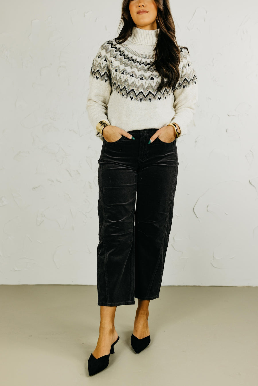 Vervet Denim | High Rise Barrel Corduroy Pants