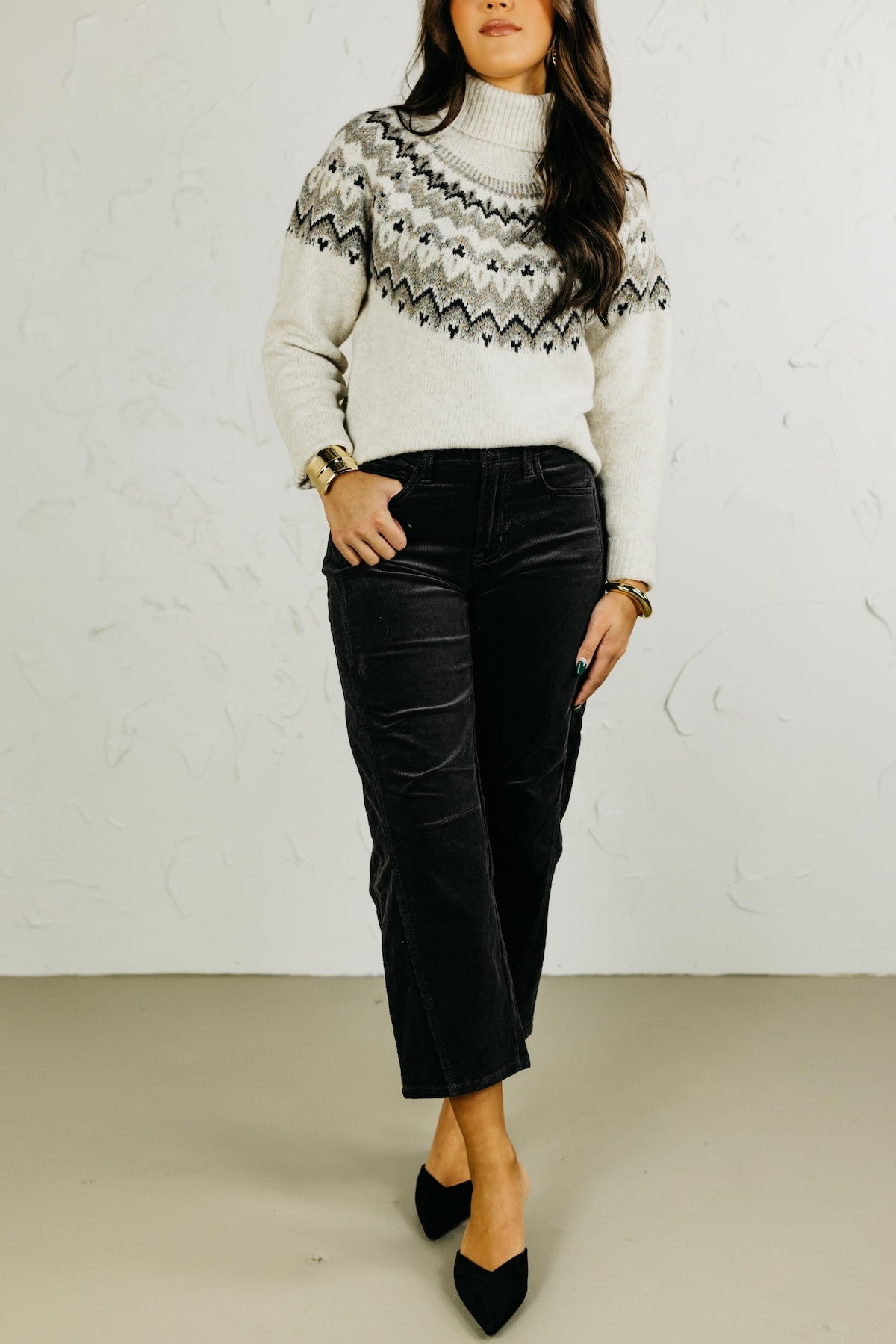 Vervet Denim | High Rise Barrel Corduroy Pants