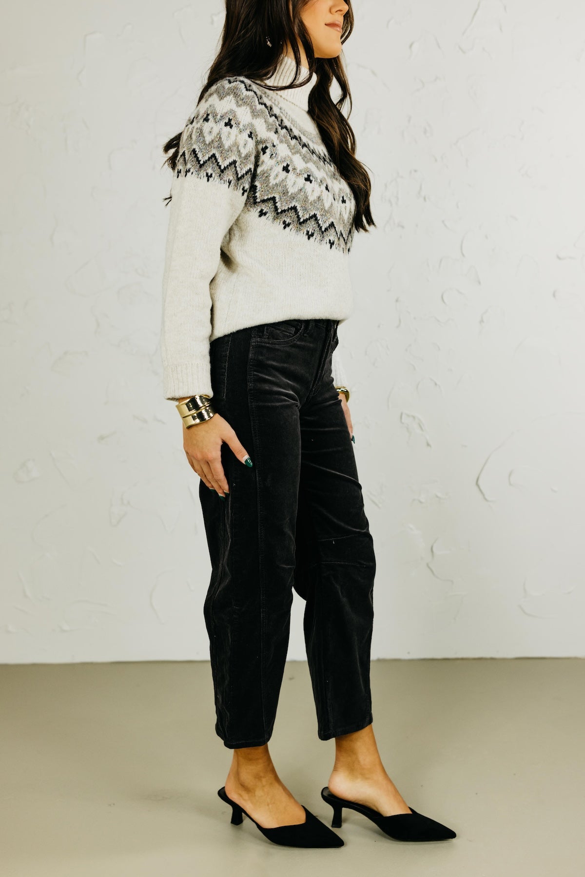 Vervet Denim | High Rise Barrel Corduroy Pants