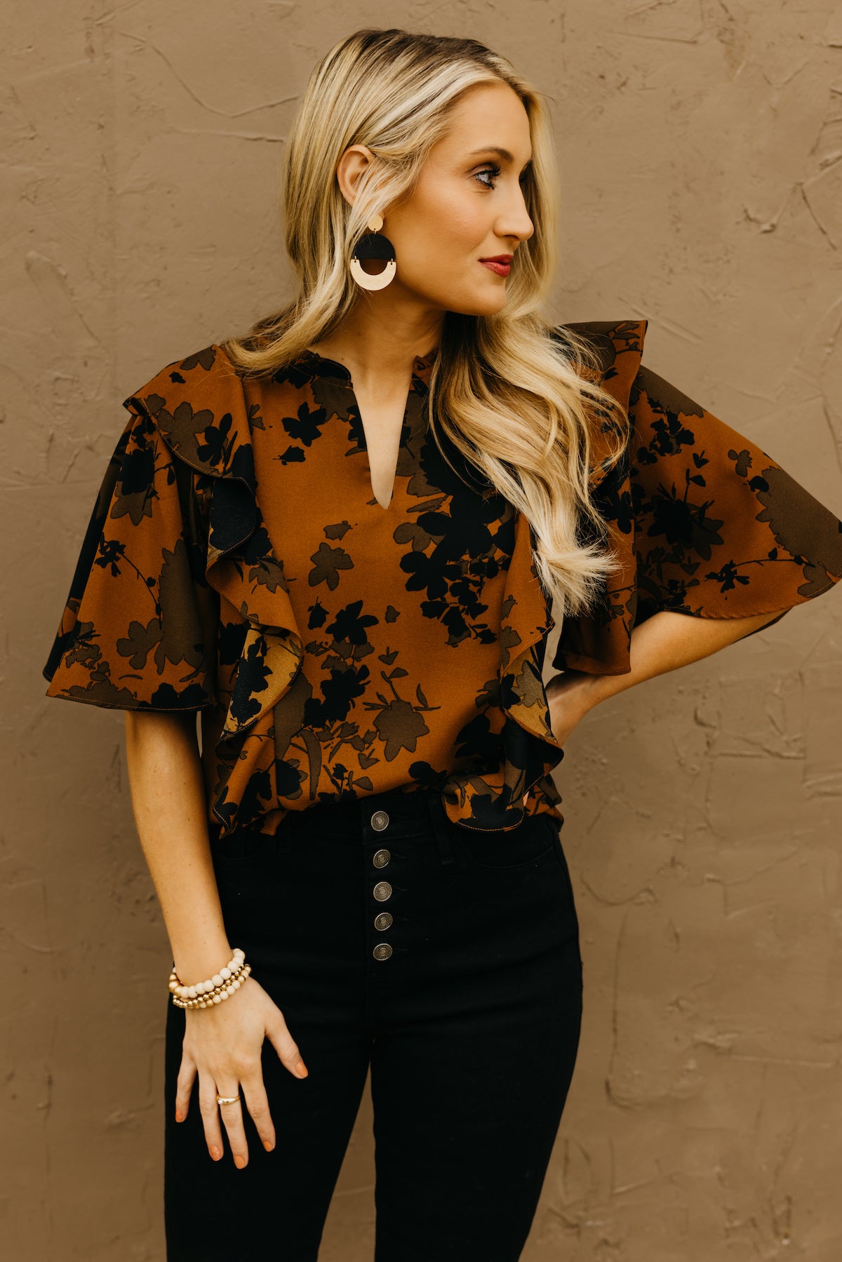 The Tristan Floral Ruffled Blouse