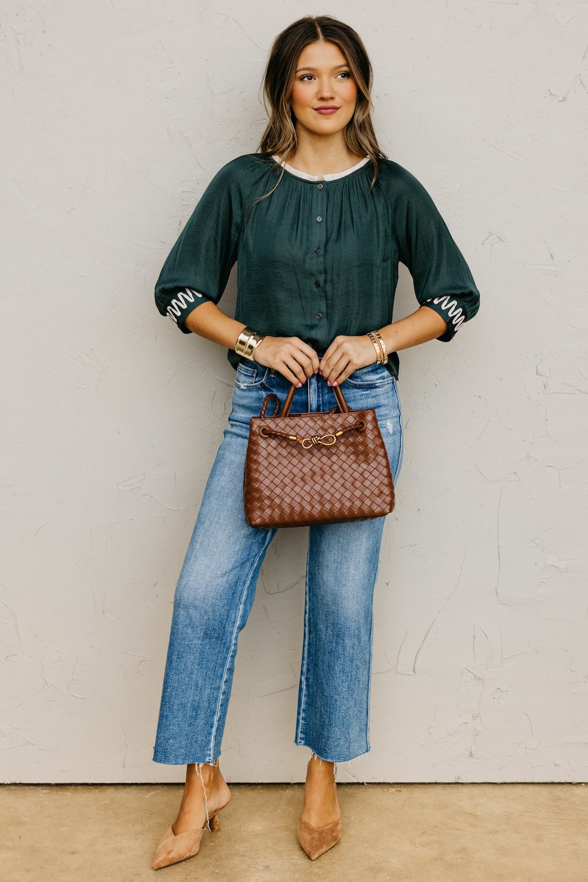 The Rylen Woven Embroidered Blouse