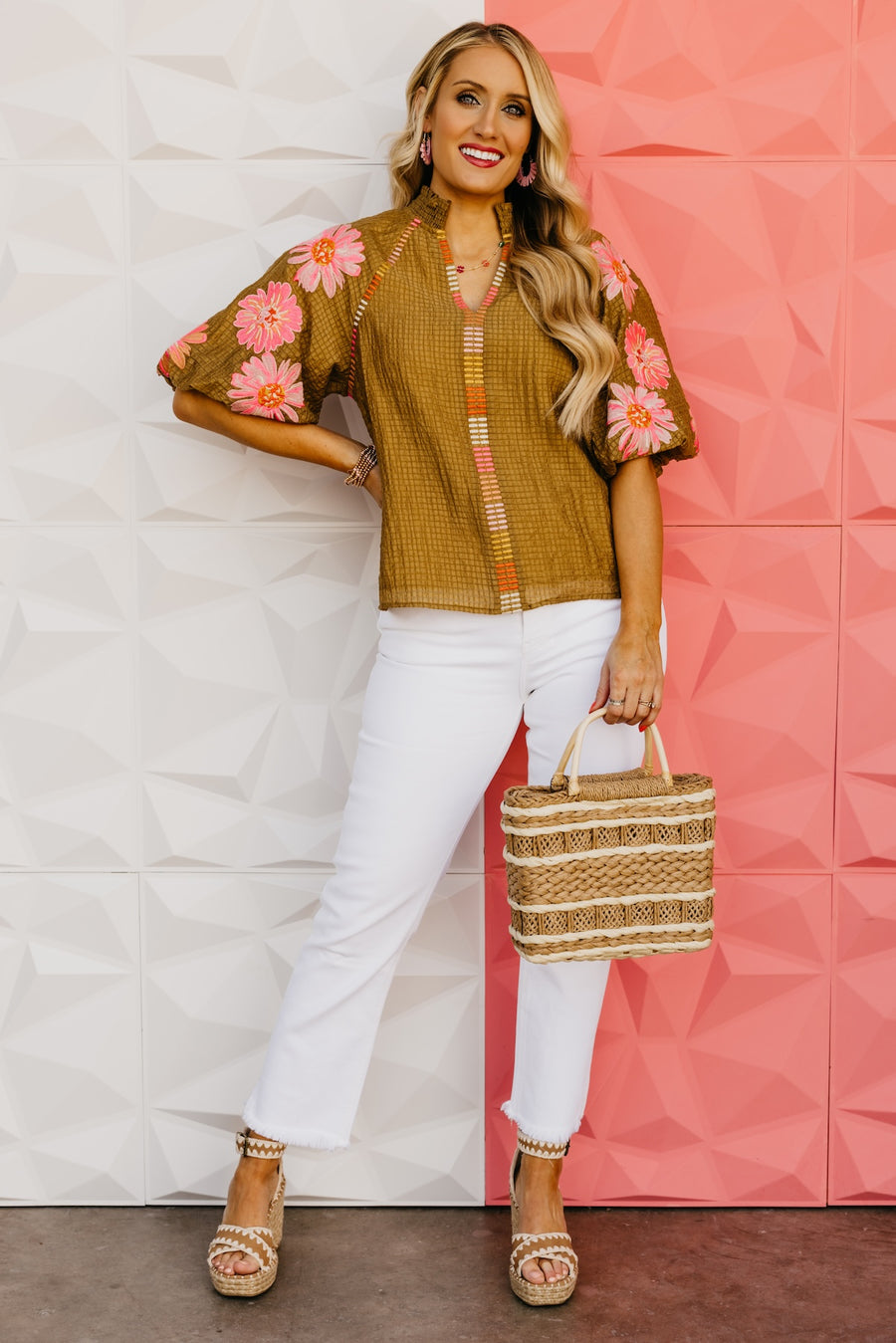 The Sierra Embroidered Puff Sleeve Top