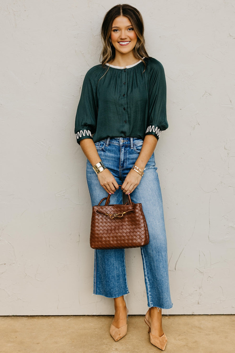 The Rylen Woven Embroidered Blouse
