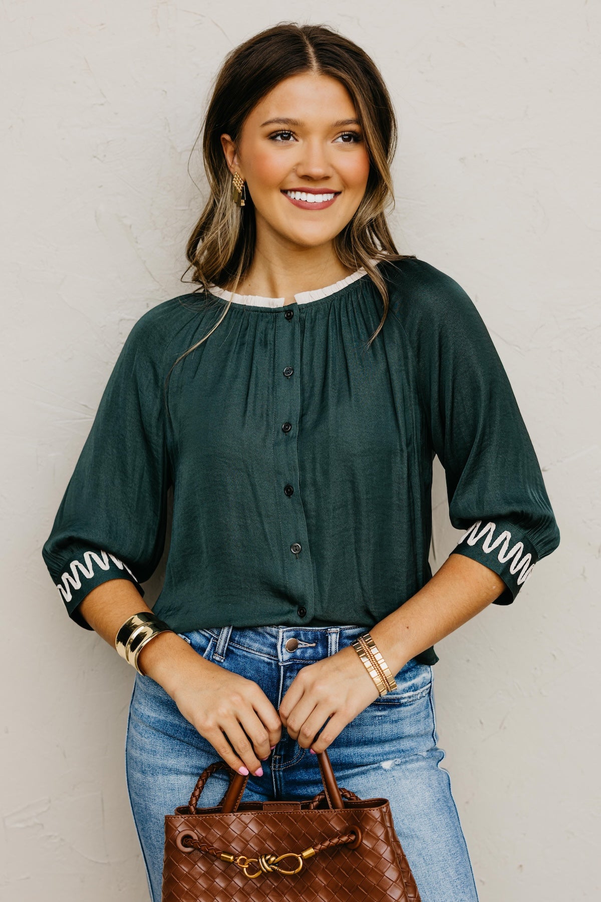 The Rylen Woven Embroidered Blouse