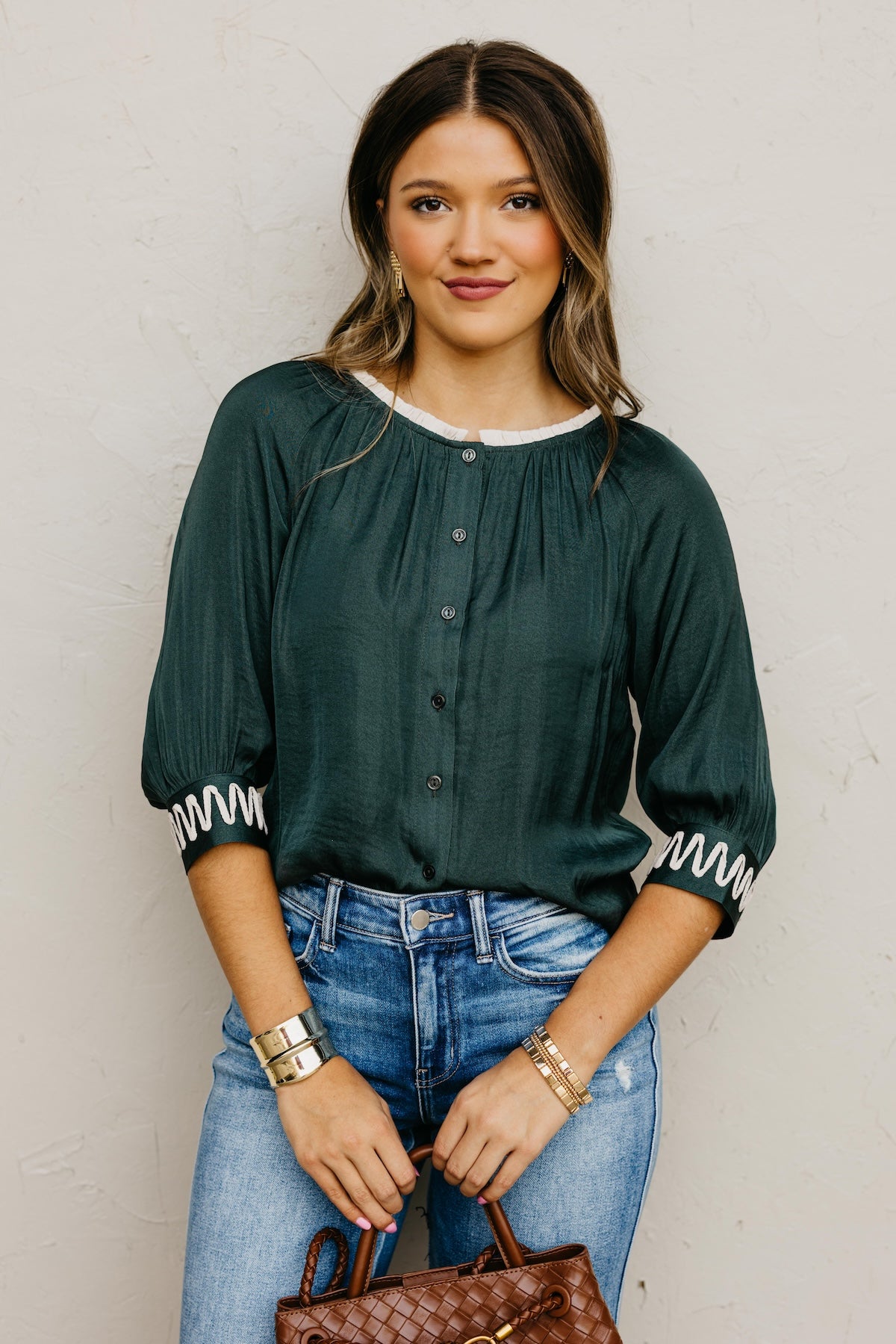 The Rylen Woven Embroidered Blouse