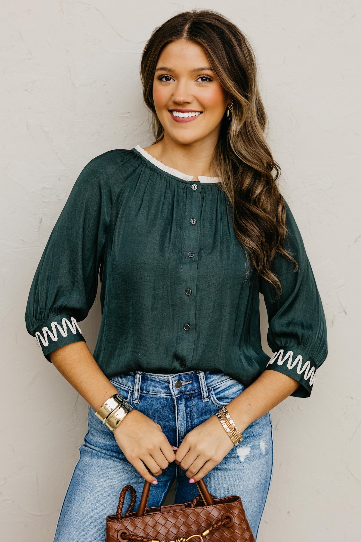 The Rylen Woven Embroidered Blouse