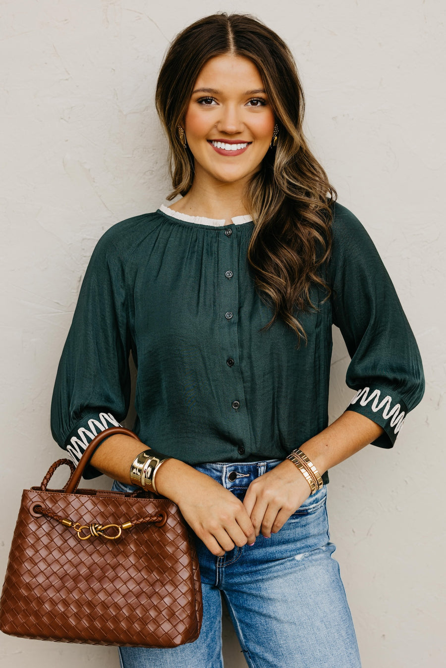 The Rylen Woven Embroidered Blouse