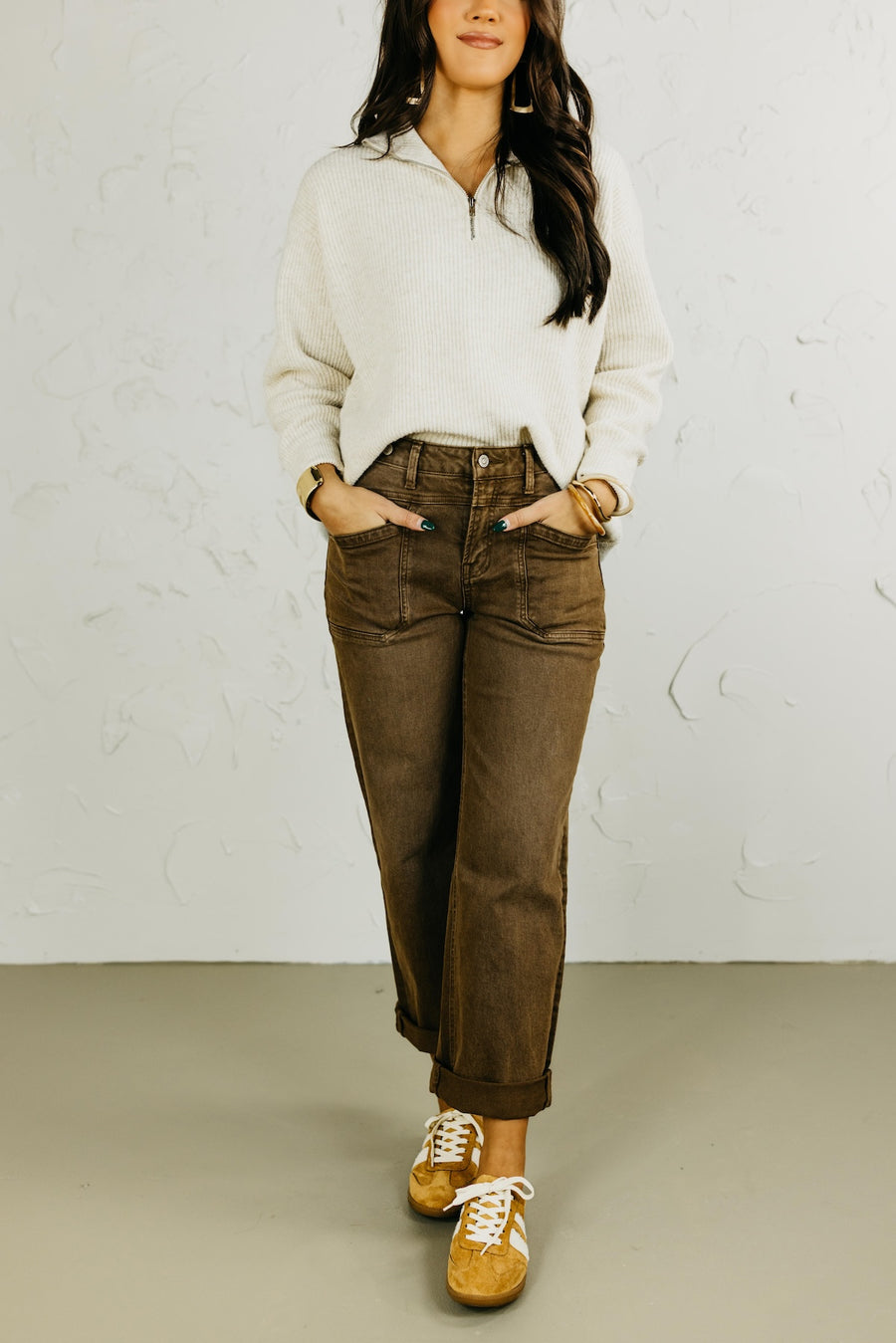 Flying Monkey | High Rise Slim Wide Leg Tab Denim