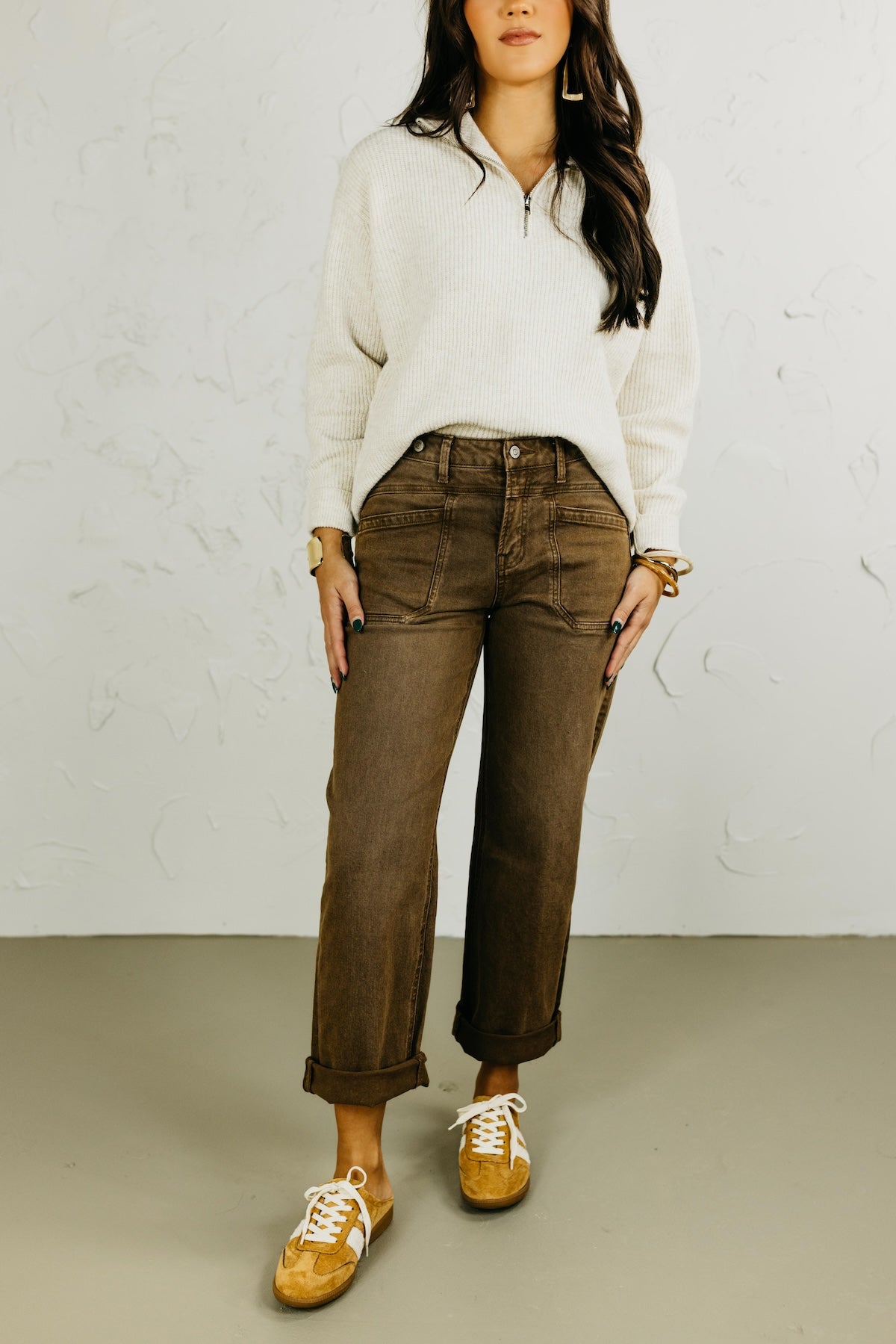 Flying Monkey | High Rise Slim Wide Leg Tab Denim