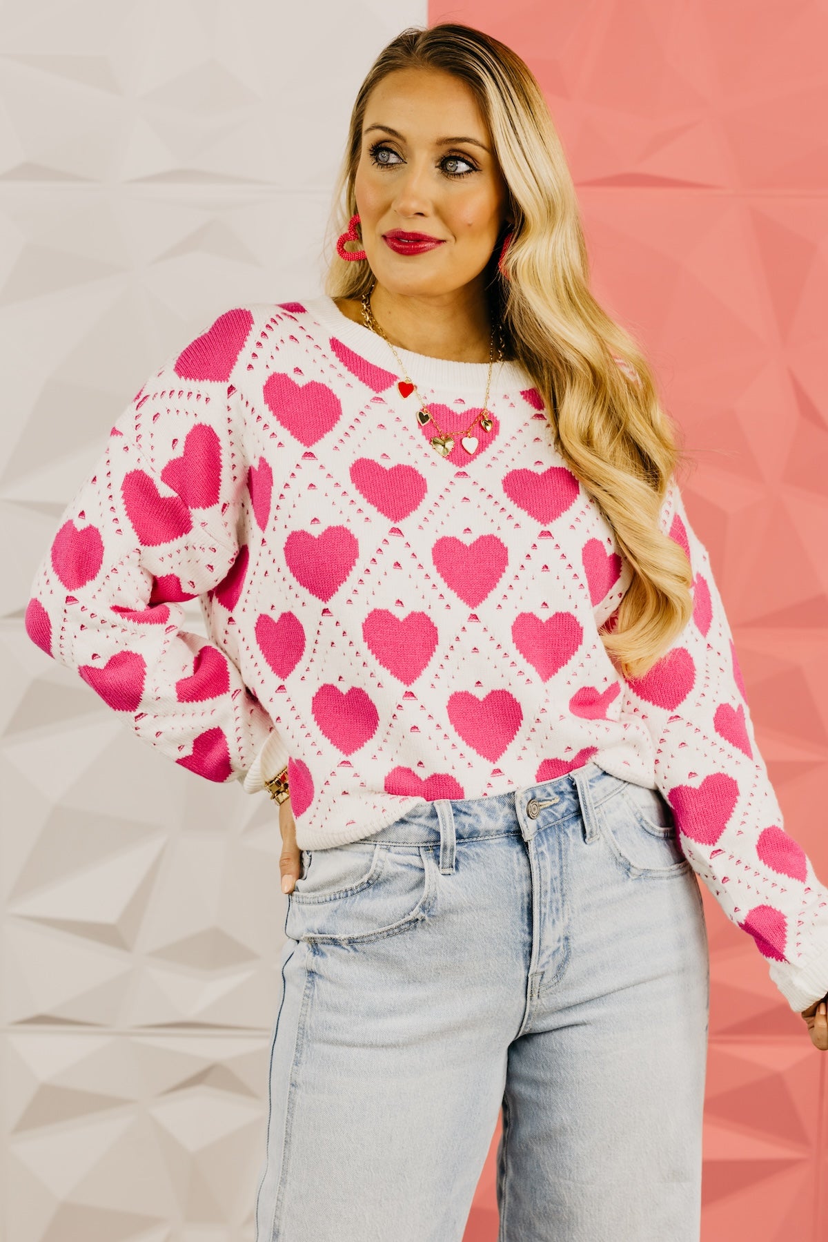 The Taylin Lattice Heart Sweater