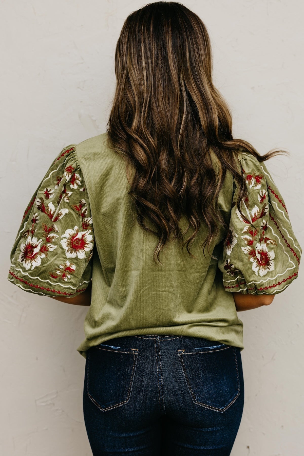 The Jessa Corduroy Embroidered Top