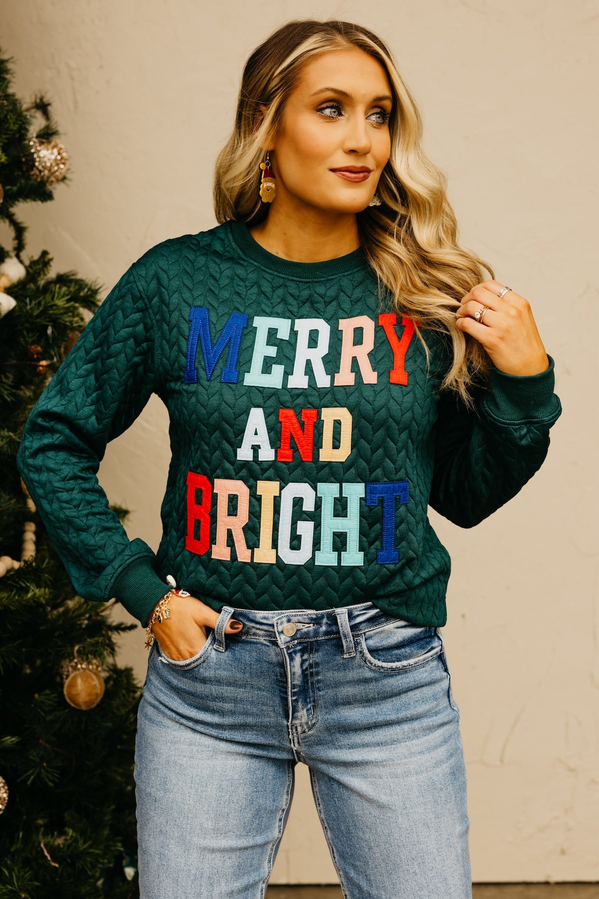 The Merry & Bright Quilted Sweater