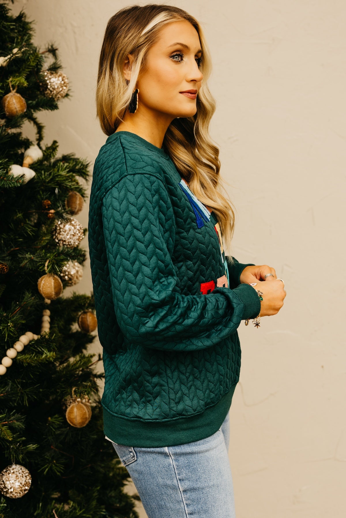 The Merry & Bright Quilted Sweater