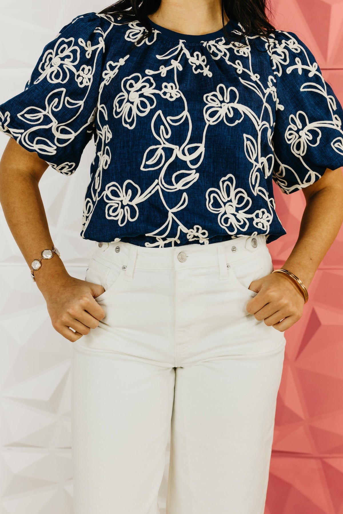 Kan Can Denim | Cream Cropped Wide Leg Tab Denim