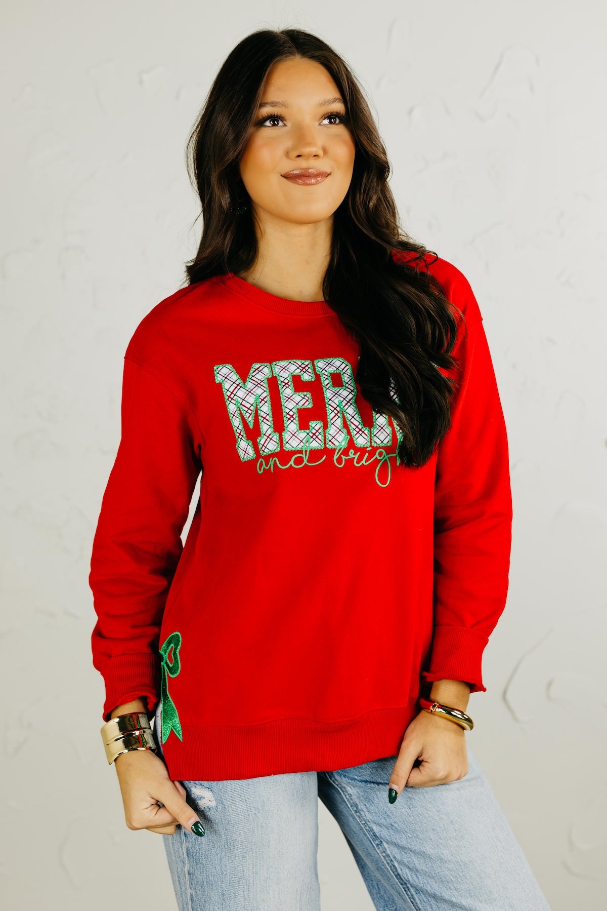 The Merry & Bright Embroidered Sweatshirt