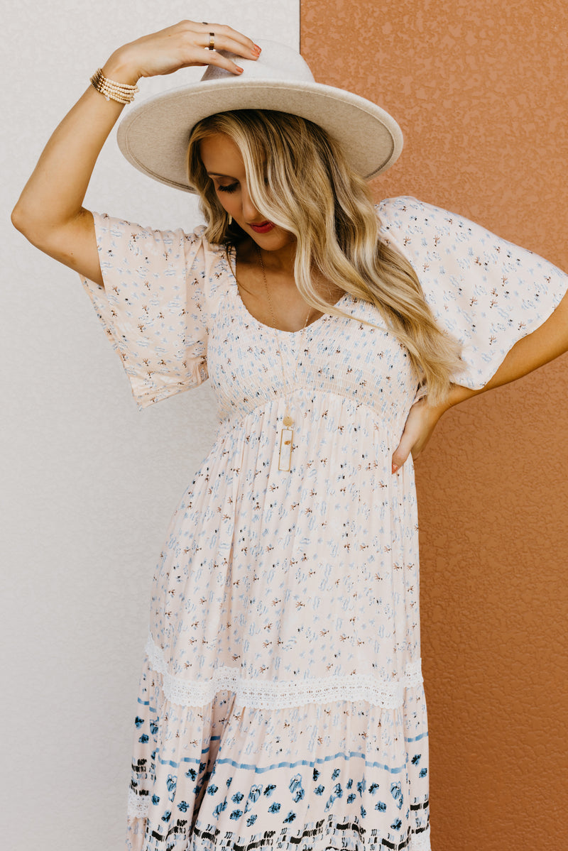 The Rona Smocked Bodice Midi Dress