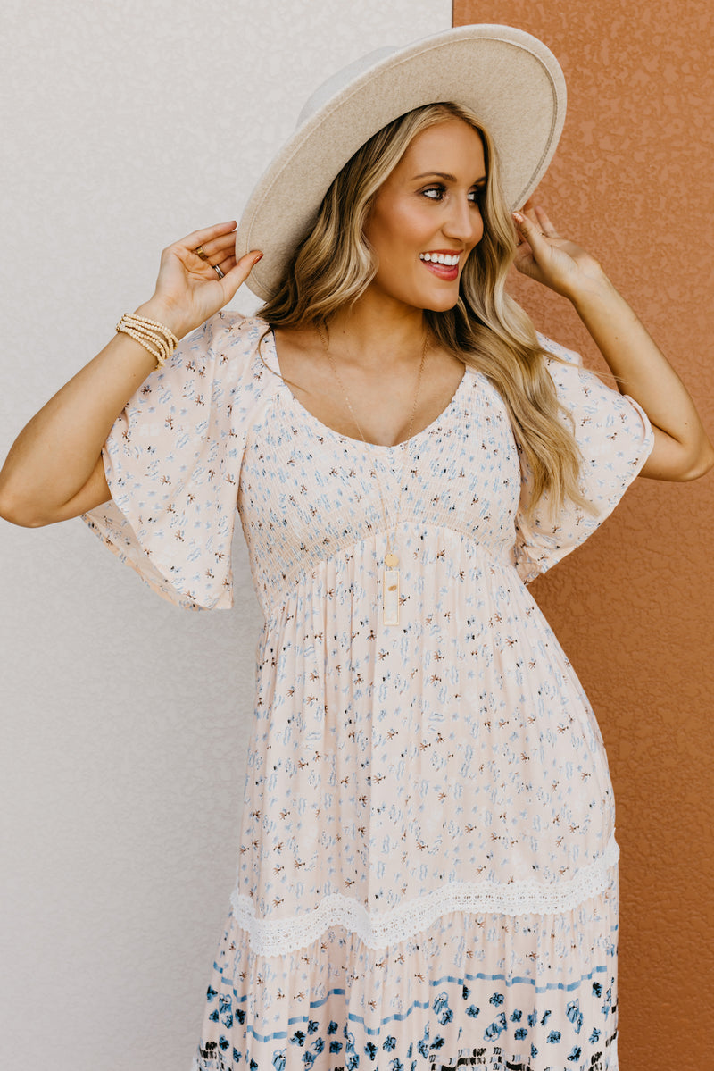 The Rona Smocked Bodice Midi Dress