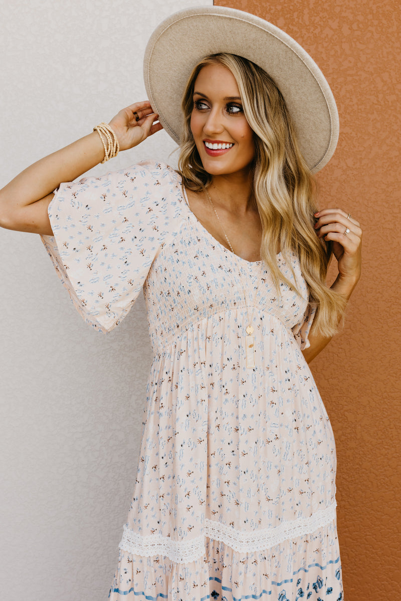 The Rona Smocked Bodice Midi Dress