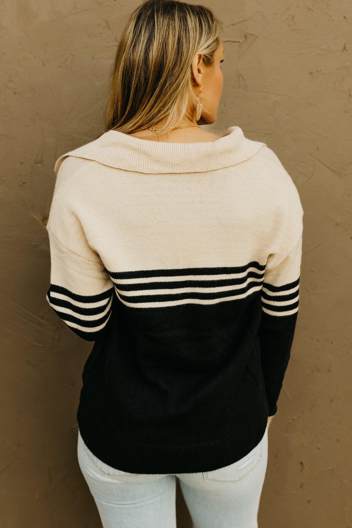 The Sawyer Notched Collar Sweater  - FINAL SALE