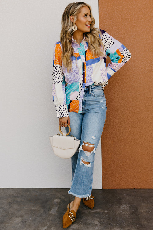 The Penny Mix Print Button Up Shirt