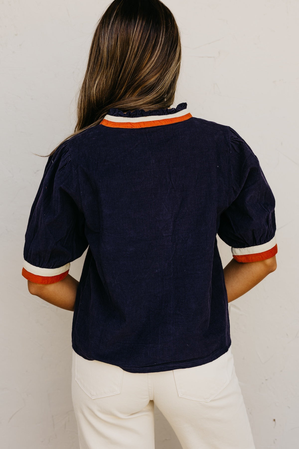 The Melonie Contrast Corduroy Top