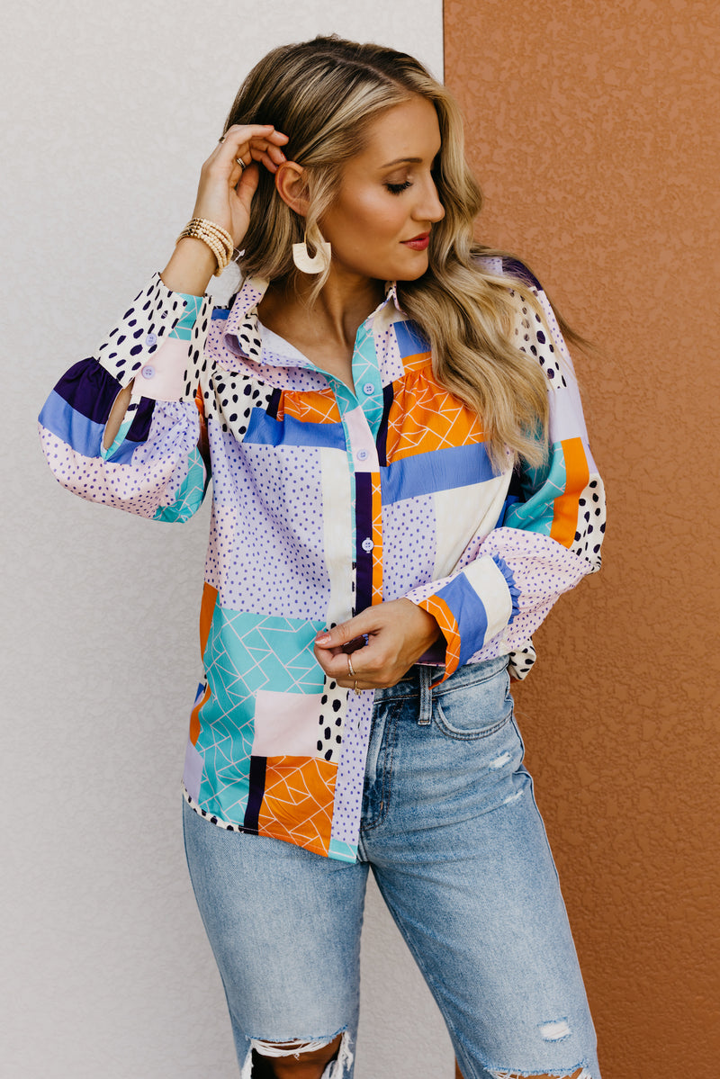 The Penny Mix Print Button Up Shirt
