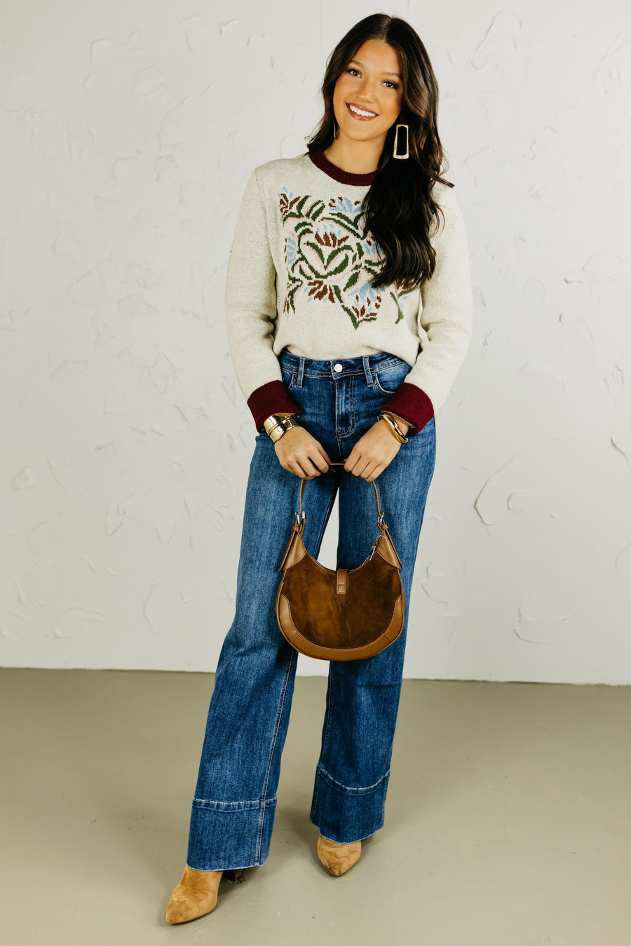 The Keisha Floral Knit Sweater