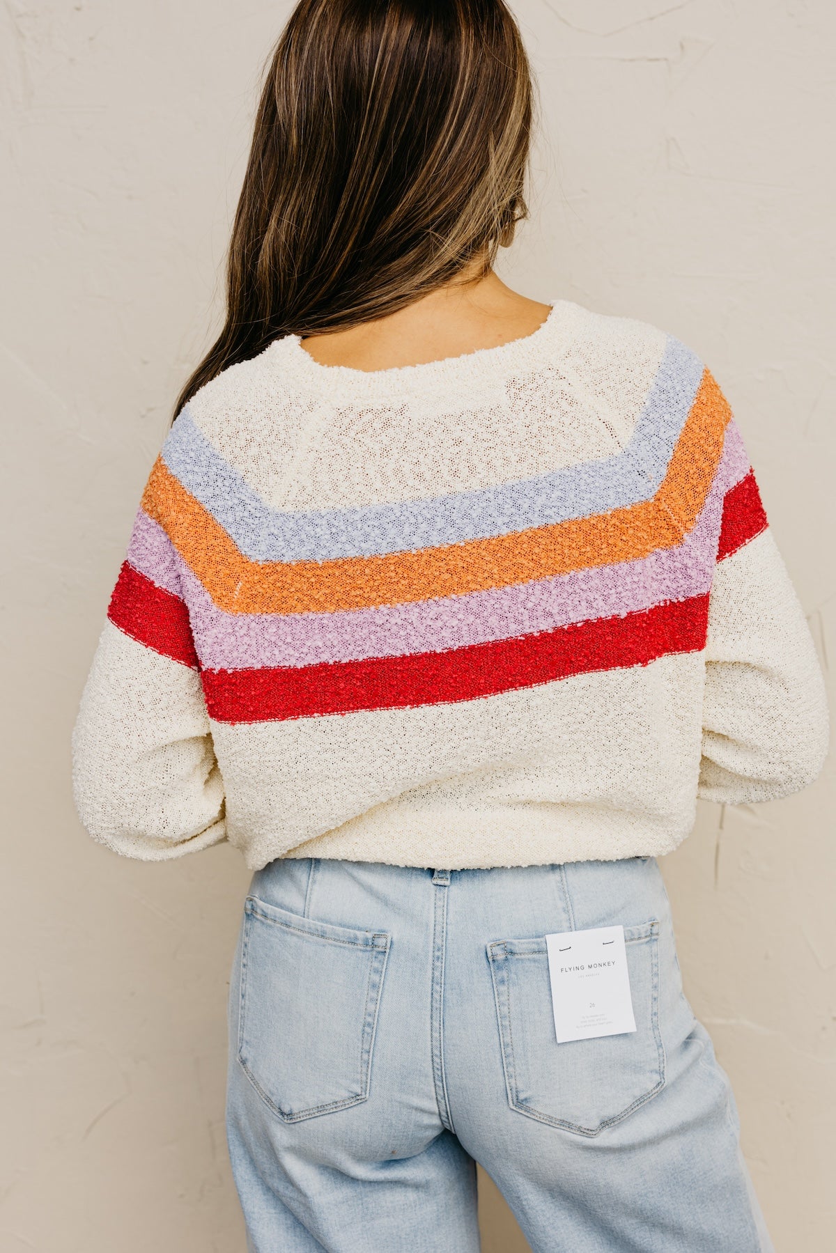 The Loraine Striped Popcorn Sweater