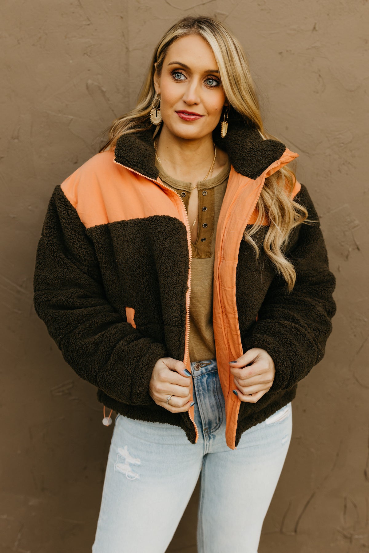 The Aspen Contrast Sherpa Puffer Jacket  - FINAL SALE