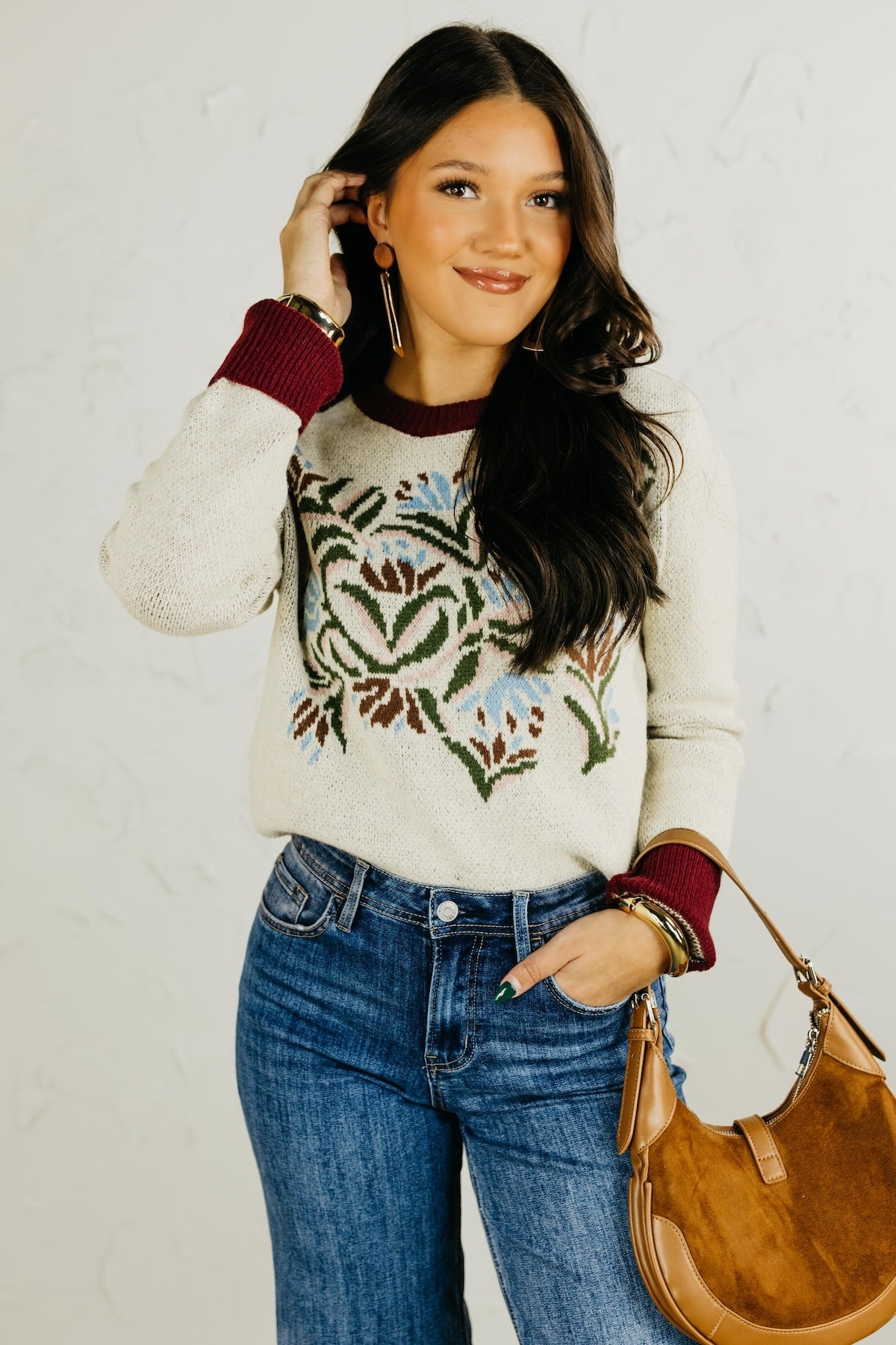 The Keisha Floral Knit Sweater