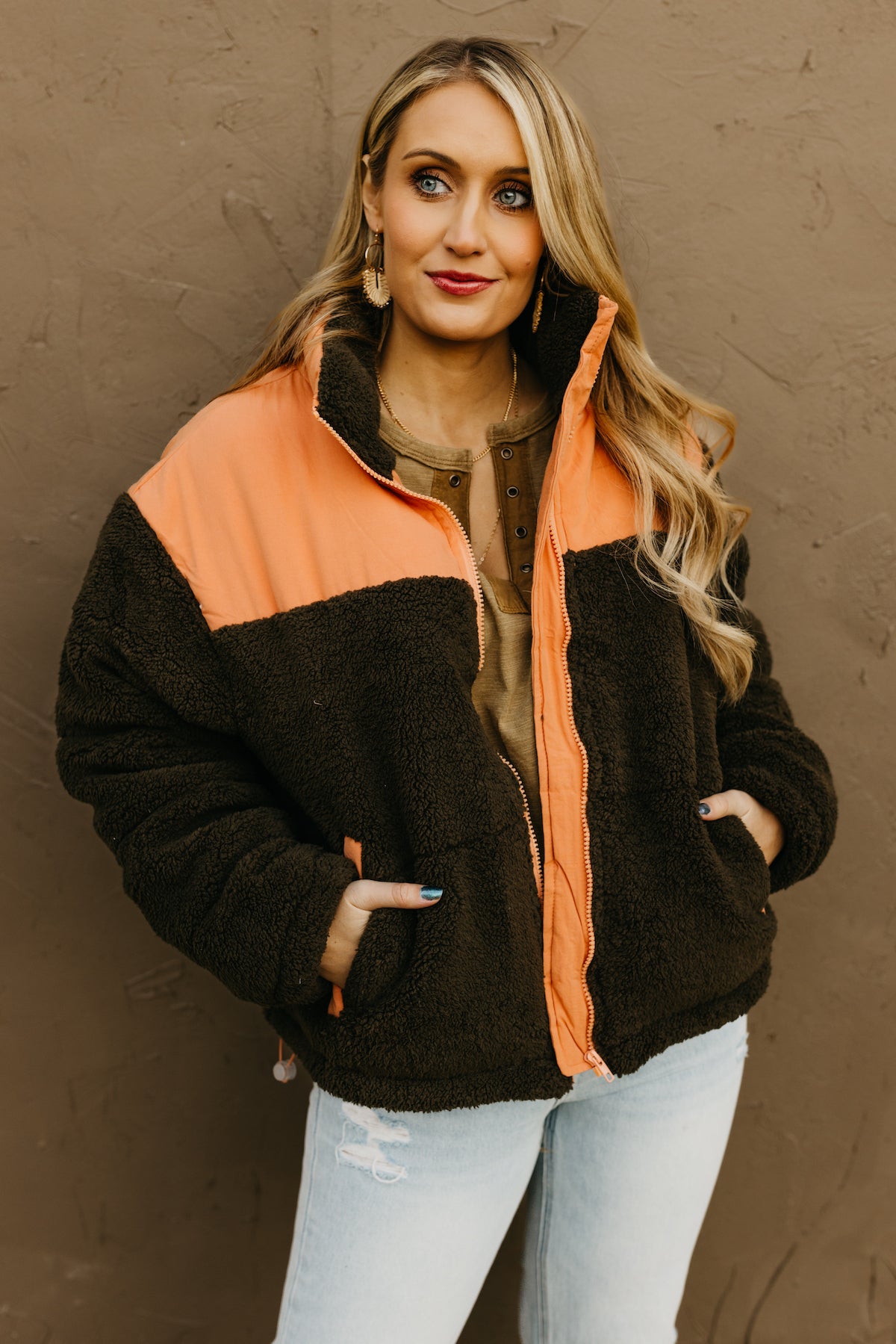 The Aspen Contrast Sherpa Puffer Jacket  - FINAL SALE